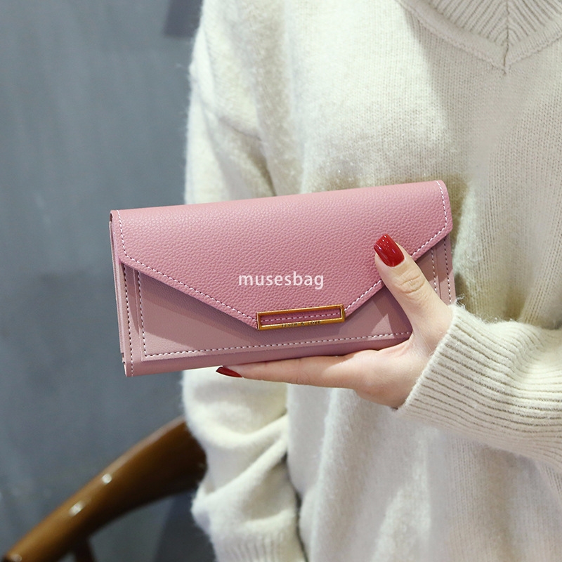 Fashionable Women High end Wallet New Korean Edition Trendy and Personalized Long Style Small and Fresh Multi functional Buckle Retro Thin Zero Wallet