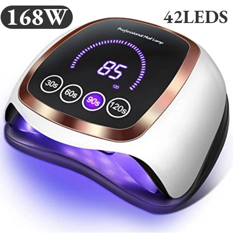 168W 42LEDs Nail Drying Lamp For Manicure Professional Led UV Drying Lamp With Auto Sensor Smart Nail Salon Equipment Tools 240626