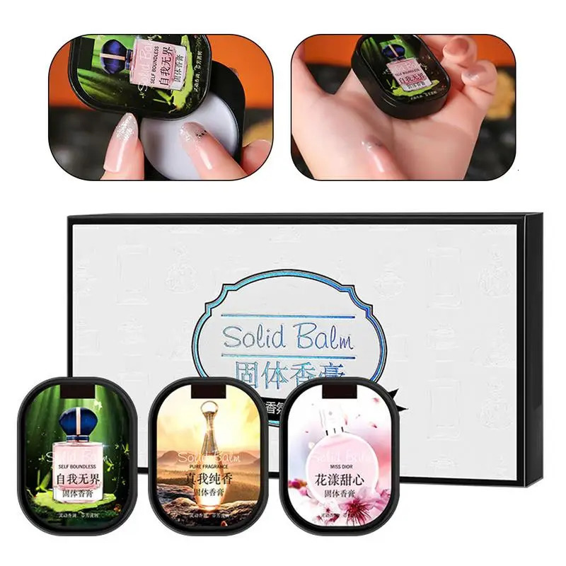 Long Lasting Solid Perfumes Set Fragrance For Women Men Balm Fresh Portable Natural Body Antiperspirants Solid Balm 240626