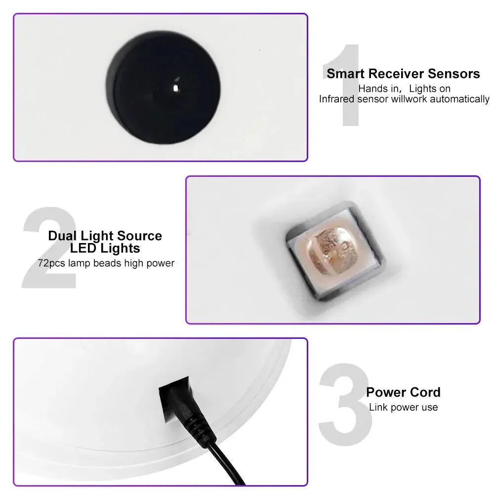 X17 MAX UV LED Nail Lamp For Drying Gel Nail Polish Professional 72 LEDS Nail Dryer Light With Touch Screen Timer Auto Sensor 240626