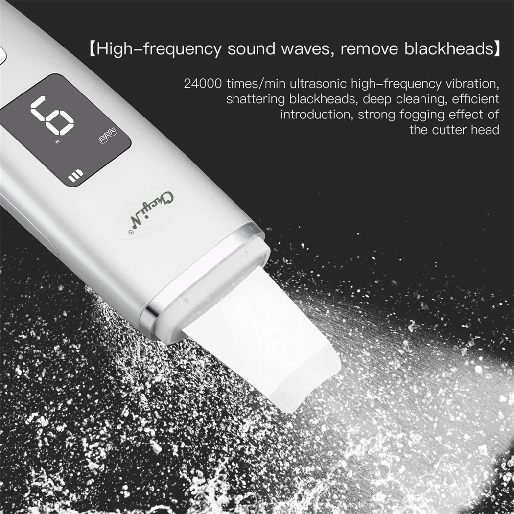 EMS Ion Ultrasonic Cleaner Multi-functional Skin Scrubber Pores Cleansing Anti Blackhead r Skin Care 240626