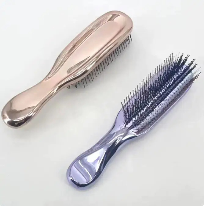 Japanese Premium Head Massager Scalp Brush Hair Massager Brush Wet Plastic Detangling Brush Hair Cleaning Comb Rose Gold 240627