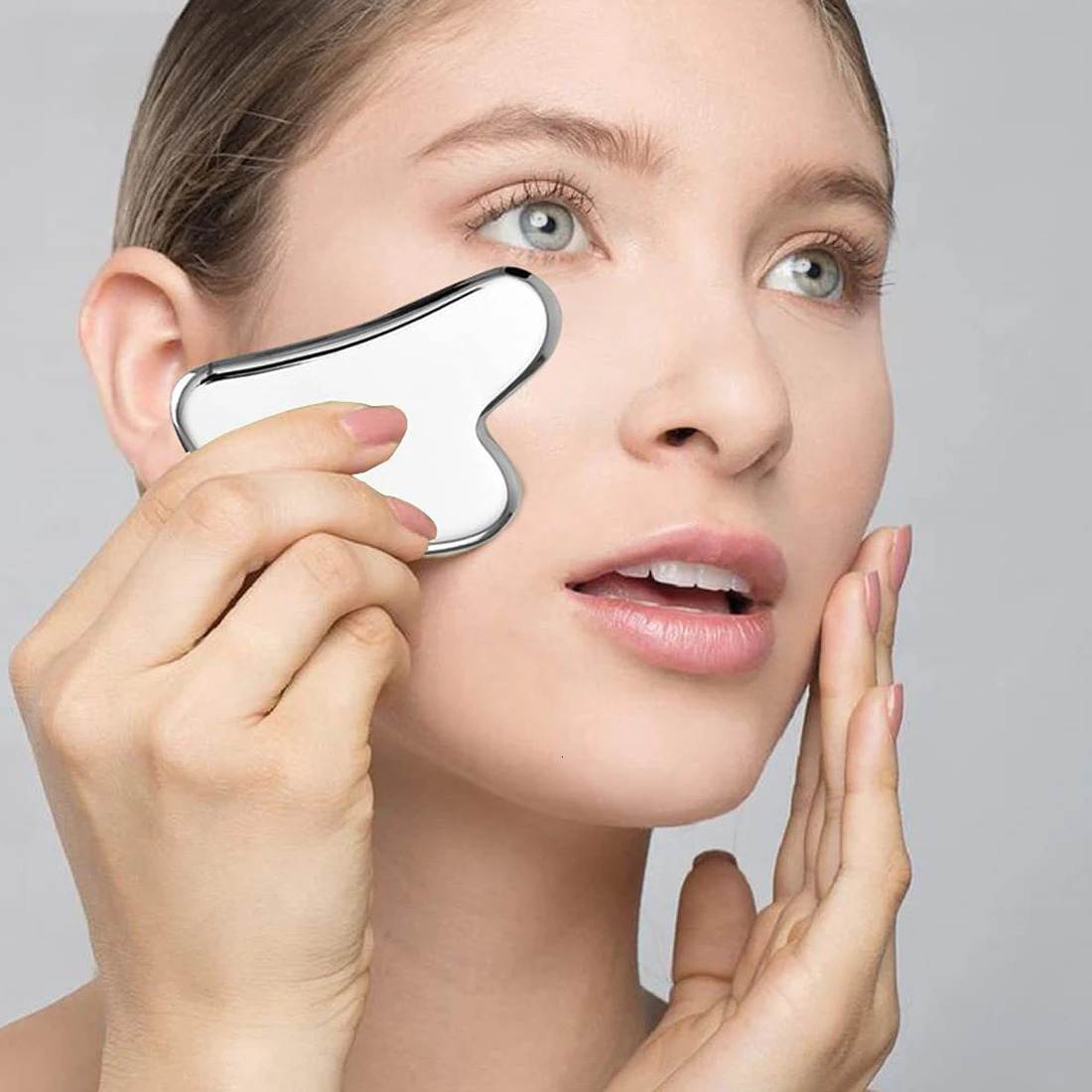 1Pcs Stainless Steel Gua Sha Scraper Massager For Face Neck Body Guasha Massage Tool Skin Care Guasha Board Face Massager 240626