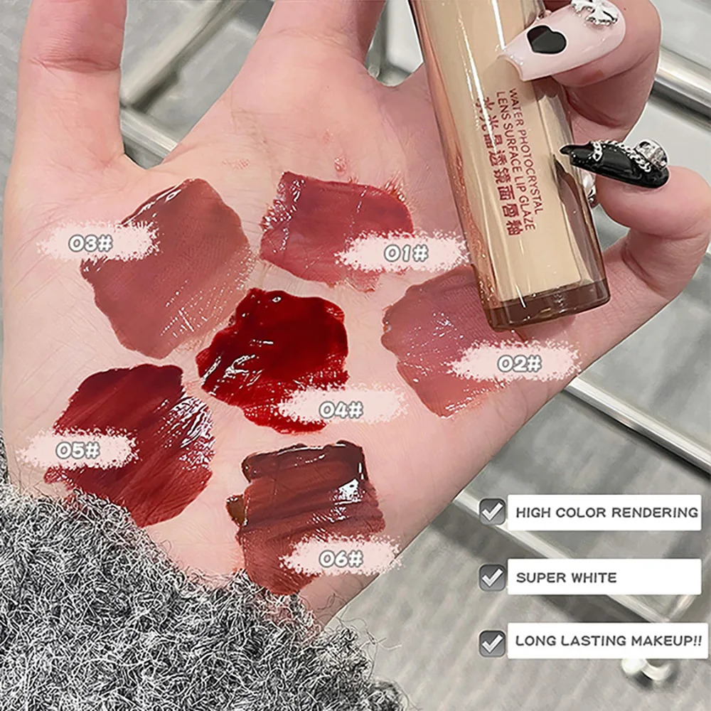 Gege Bear Crystal Lip Glaze Mirror Juicy Finish Non Sticky Moisturizing Dry Lips Plumping Lip Gloss Korean Style 240626