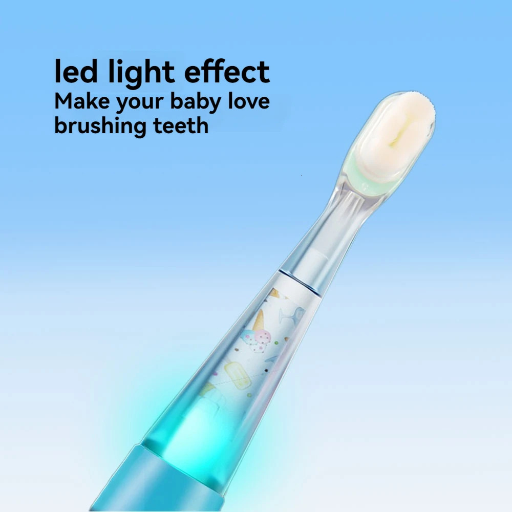 Childrens electric toothbrush ultrasonic intelligent type-c rechargeable DuPont Soft bristles sensitive baby 3-12 years old 240627