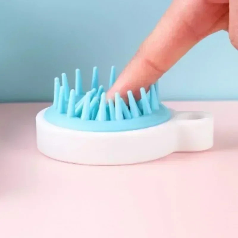 1Pcs Hair Makes Hair Smooth Stimulates Growth Brushes Soft Silicone Hair Brush Massage Comb Head Cleaning Scalp Applicator 240626