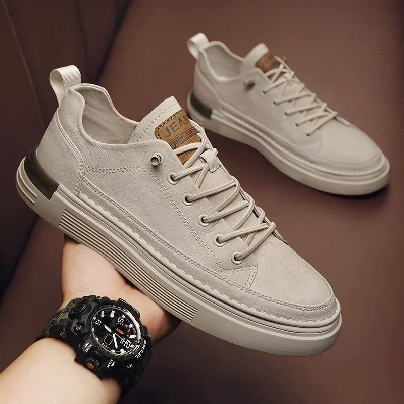 Mens Loafers Shoes Classic Mens Sneakers Platform Slip on Casual Shoes for Men Leather Sneakers Comfort Flat Shoes Male 240626