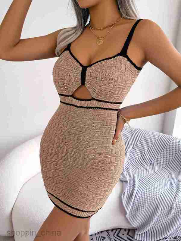 Women Casual Dresses fashion dress Spring/Summer Sexy Hollow out Design Knitted Wrapped Hip Skirt Holiday Sling Skirt Women's Wear