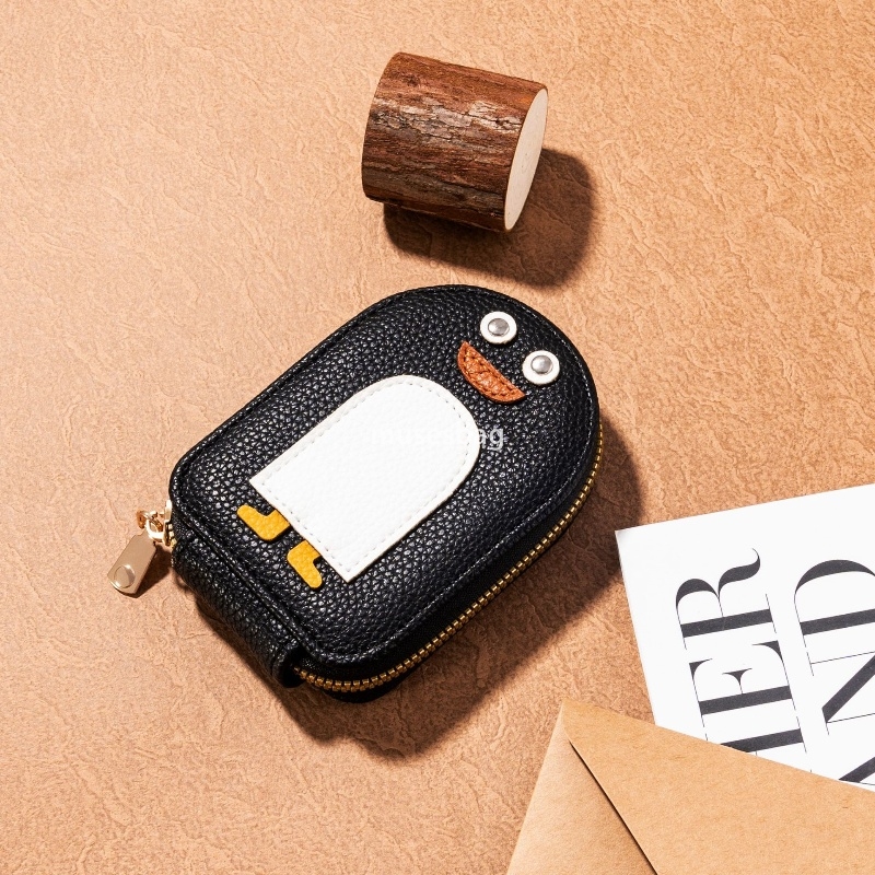 Fashionable Women's Cartoon Penguin Small Card Bag Practical and Versatile Multi functional Large Capacity ID and Driver's License Storage L