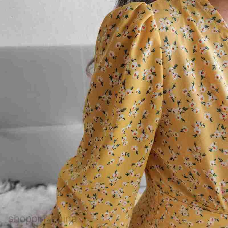 Women Casual Dresses fashion dress Spring/Summer Sexy V-neck Long sleeved Fragmented Chiffon Dress for Women