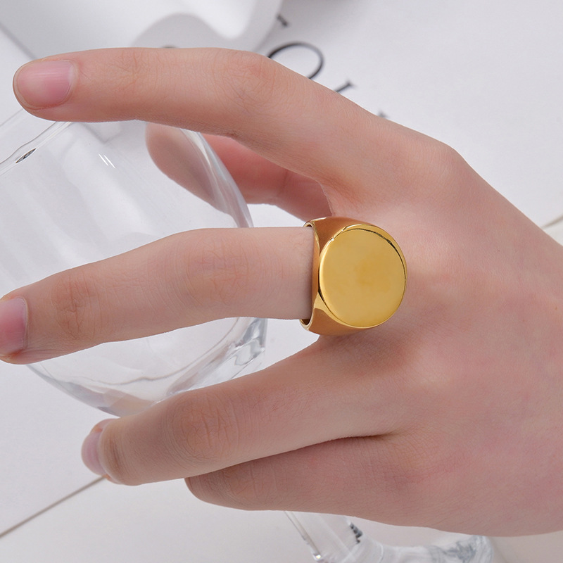 Cool Punk Style 18K Gold Silver Titanium Steel Ring for Men Women Big Chunky Stainless Steel Finger Rings Jewelry Gift Retail Wholesale