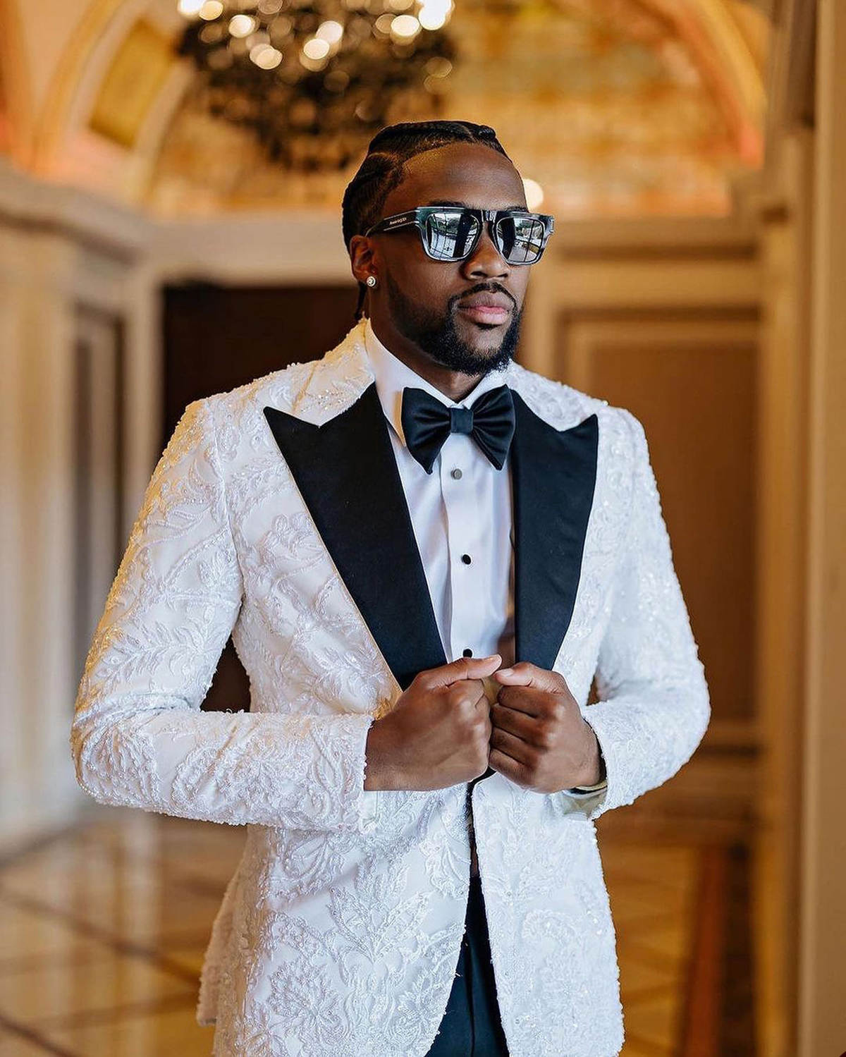 Men's Weeding Tuxedo Peaked Lapel Blazer Coat Sequins Beaded Evening Party Suits Prom Custom Made 2 Pieces Set Jacket+Pants