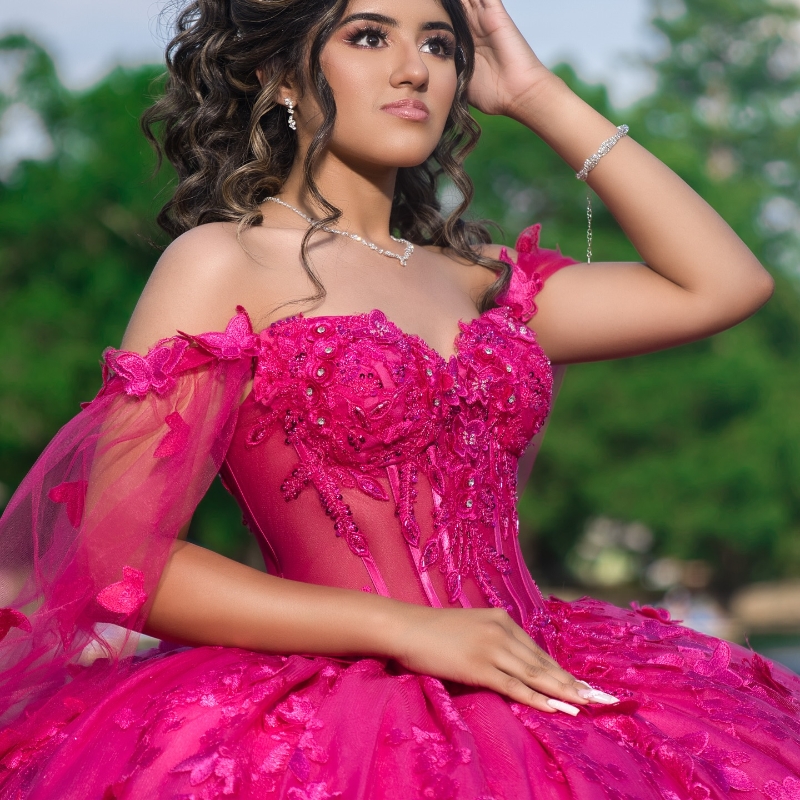 Rose Red Princess Quinceanera Dresses Off Shoulder Beaded Bow Tull Corset Sweet 16 Dress vestidos de 15 quinceanera