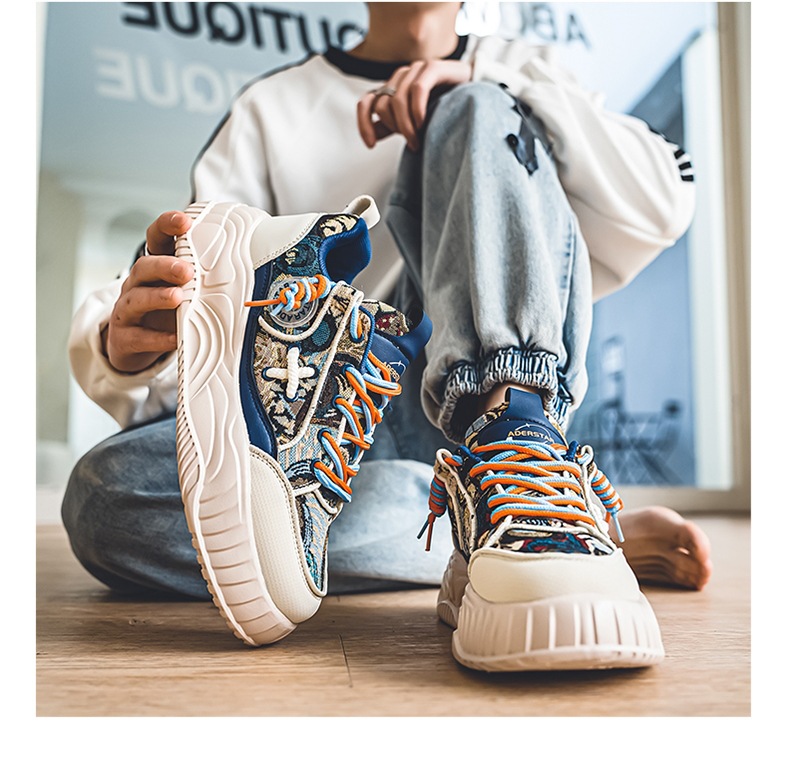 Men's shoes spring casual hundred niche teenage sports board shoes thick bottom inner height bread tide shoes 232