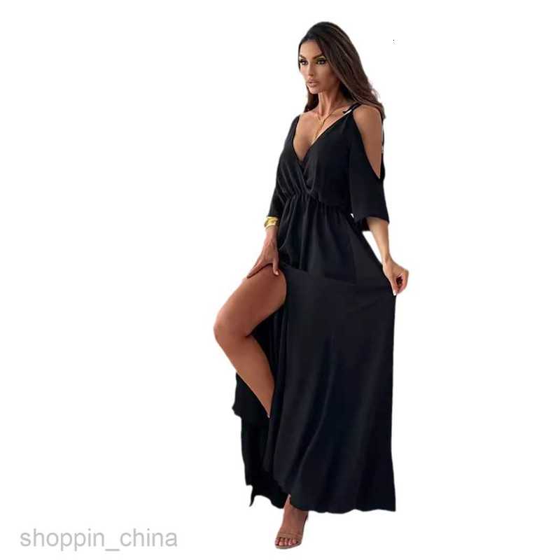 Basic Casual Dresses Women Dress Women's clothing, women's clothing, solid color sexy suspender, 5/4 sleeve medium length dress