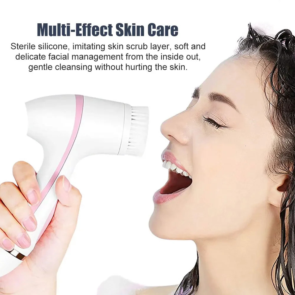 3 In 1 Electric Cleansing Brush Ultrasonic Cleaner Face Massagers Sonic Rotating Cleansing Brush Face Deep Cleansing Tool 240626
