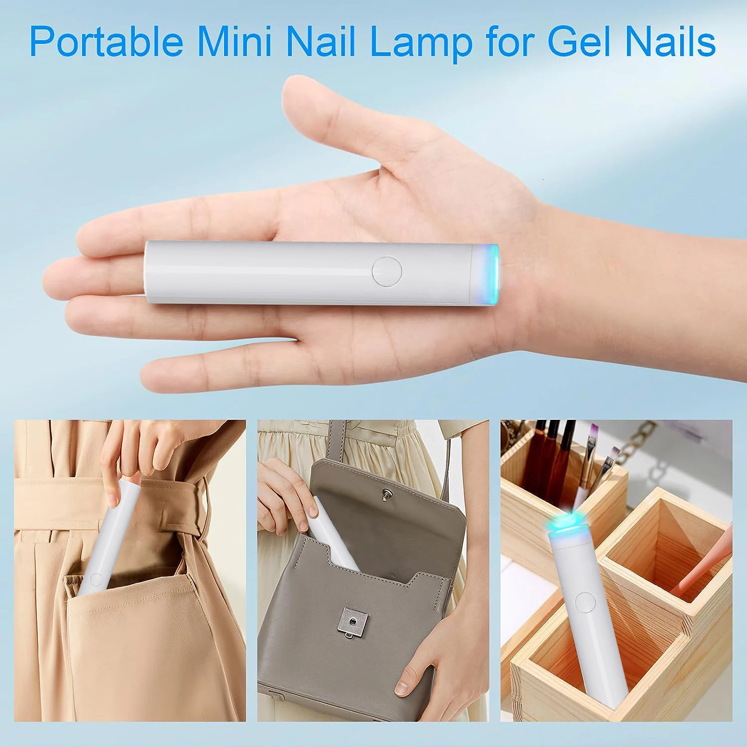 Portable Nail Dryer UV Led Lamp For Manicure Rechargeable Quick Dry Nails Gel Polish Drying Lamp Nail Art Tool Home Salon Use 240626