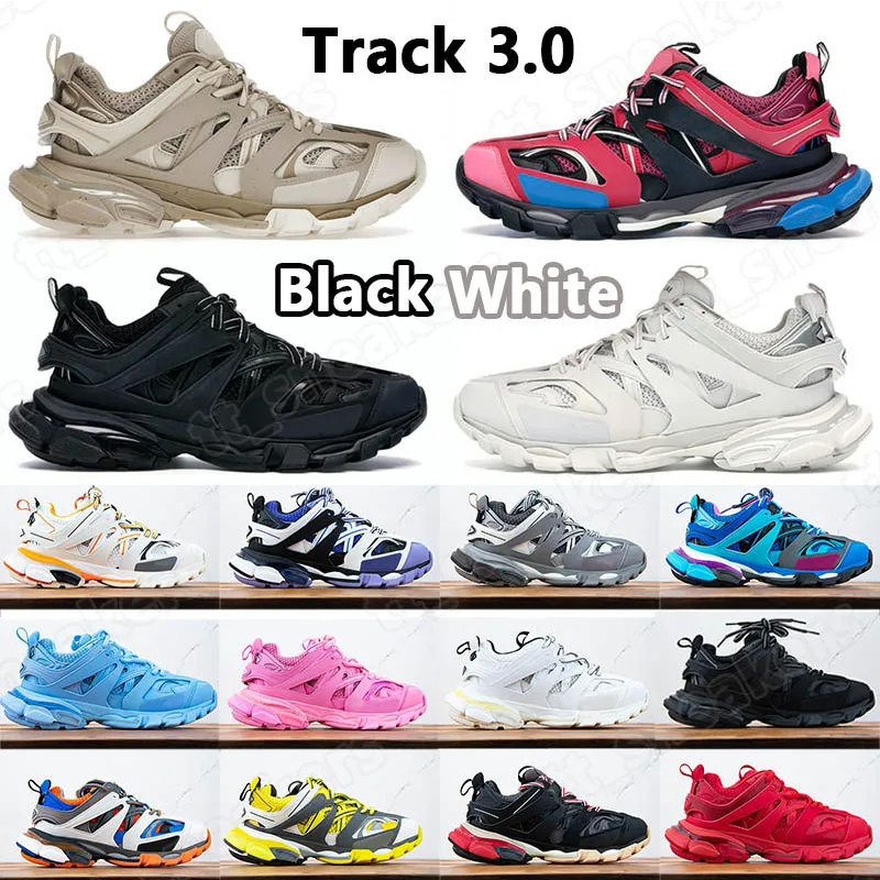 Designer Women Mens Casual Shoes track 3.0 Sneakers trainers Nylon Printed outdoor shoes Black green White Pink Blue Platform chaussure Cement Beige