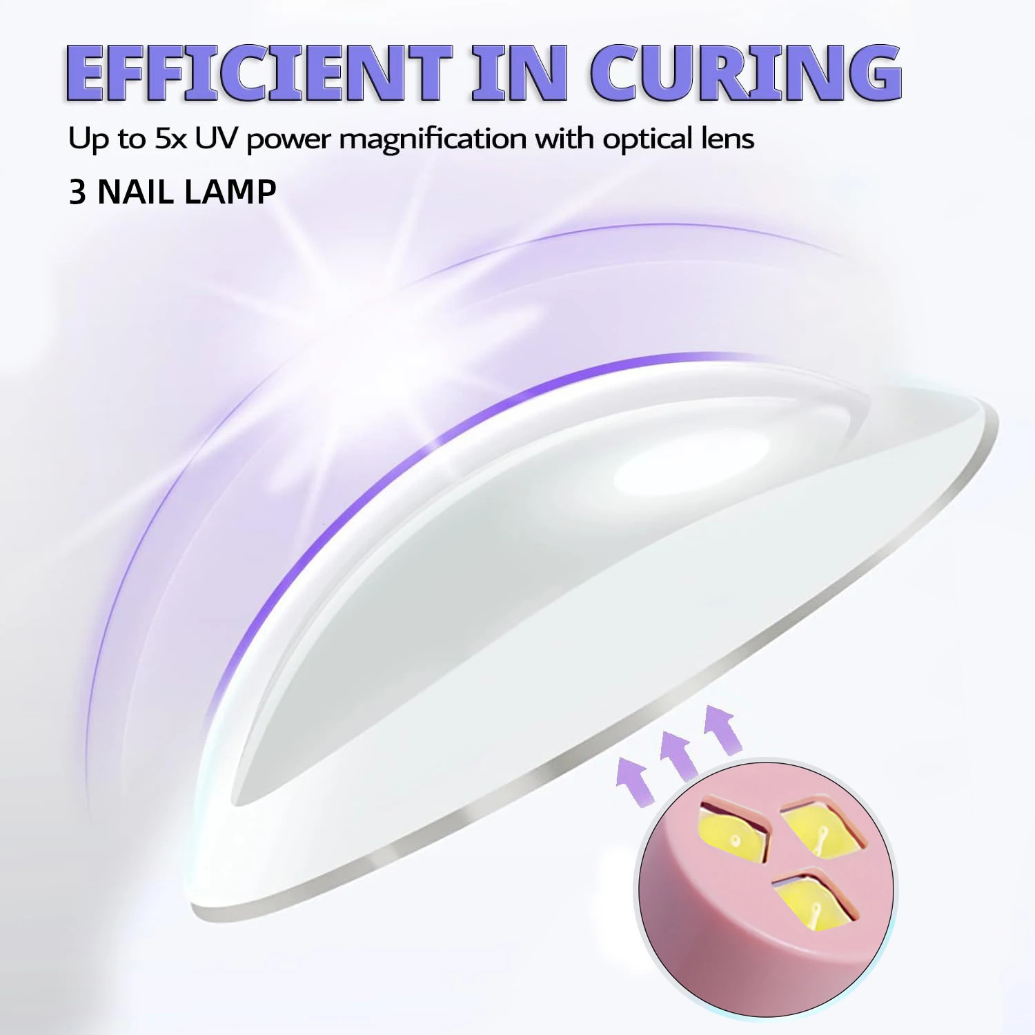Portable Nail Dryer UV Led Lamp For Manicure Rechargeable Quick Dry Nails Gel Polish Drying Lamp Nail Art Tool Home Salon Use 240626