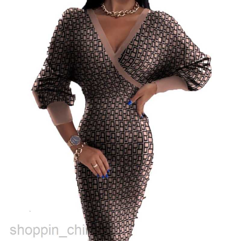 Basic Casual Dresses Women fashion Dress Summer Long sleeved Women's V-neck Wrap Hip Stripe Dress 661