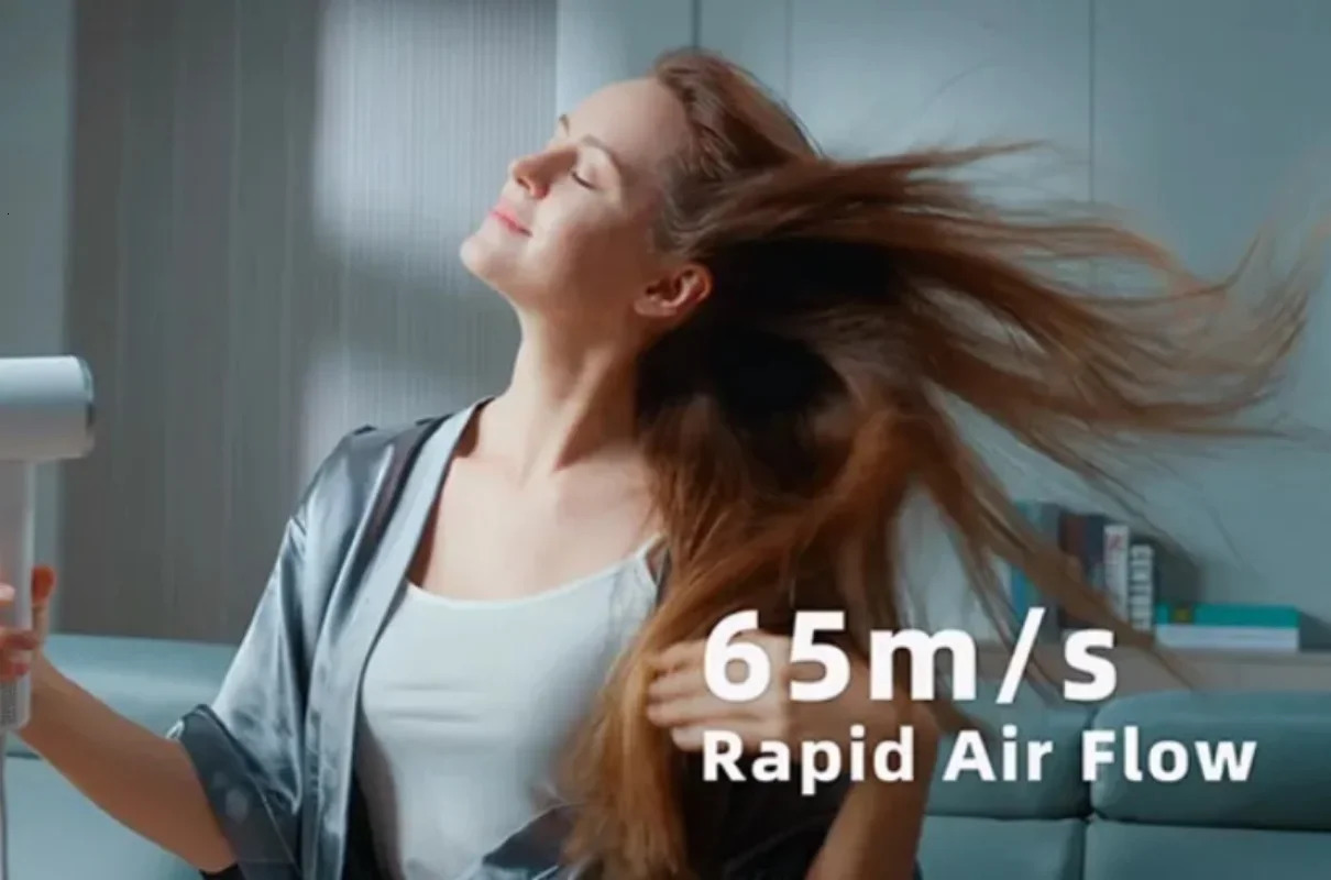 ROIDMI Miro Hair Dryer Affordable High Speed 65m/s Rapid Air Flow Low Noise Smart Temperature Control 20 Million Negative Ions 240626