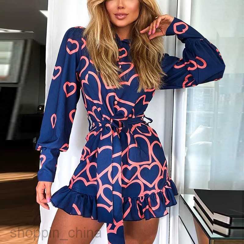 Basic Casual Dresses Women fashion Dress Women's Summer New Style Elegant Long sleeved Lace up Dress Women's 661