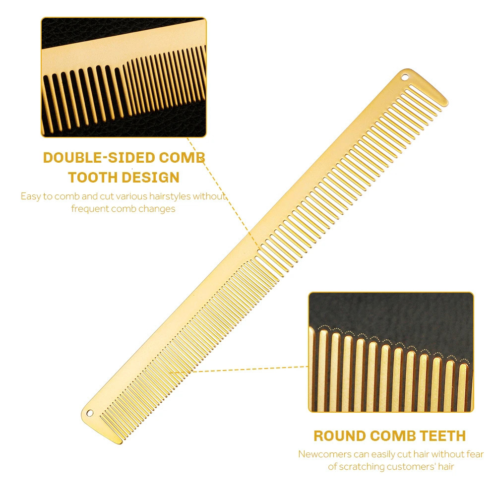 Metal Aluminum Hair Comb Hairdressing Accessories Barber Tools Aluminum Gold Durable Haircut Comb Salon Hair Styling Tools 240627