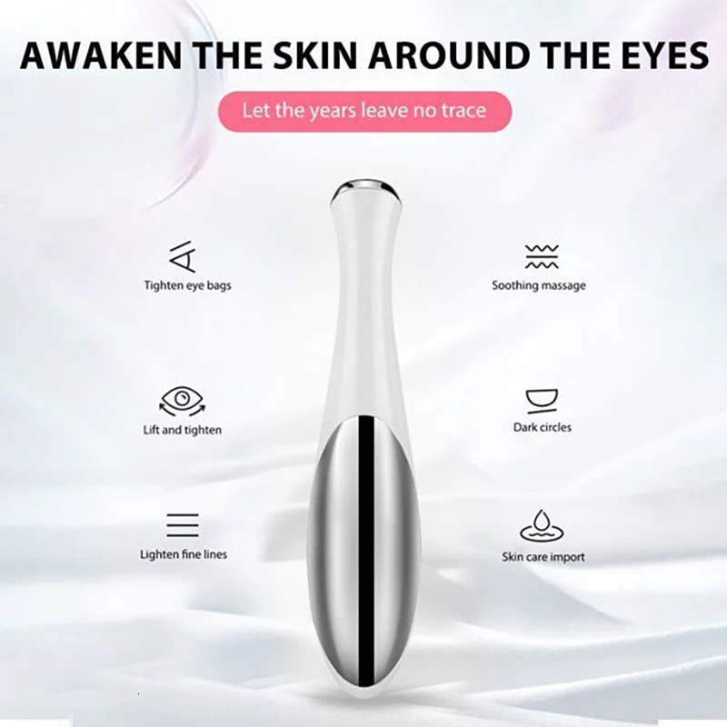 Electric eye massage pen small and portable beauty and eye care dry battery power lightweight portable 240713
