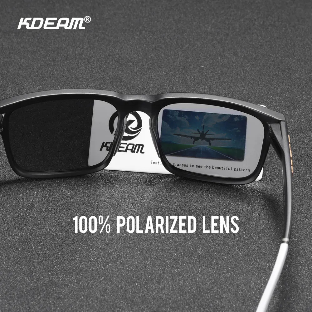KDEAM Mens Polarized Sunglasses Square Casual Outdoors Sun Glasses Women Unisex Sunglass For Couple With Zipper Case 240626