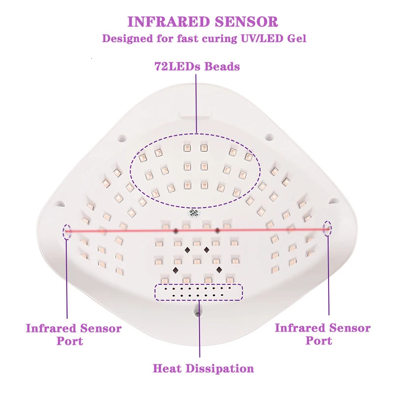 320W SUN X20MAX Nail Dryer Machine 72 LEDs UV LED Lamp for Nails Gel Polish Curing Manicure Lamp 10/30/60/99s Timer LCD Display 240626