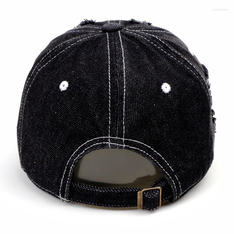 Ball Caps Hat Men's Spring And Summer Denim Ripped Peaked Cap Female Personality Street Fashion Baseball Sun Protection