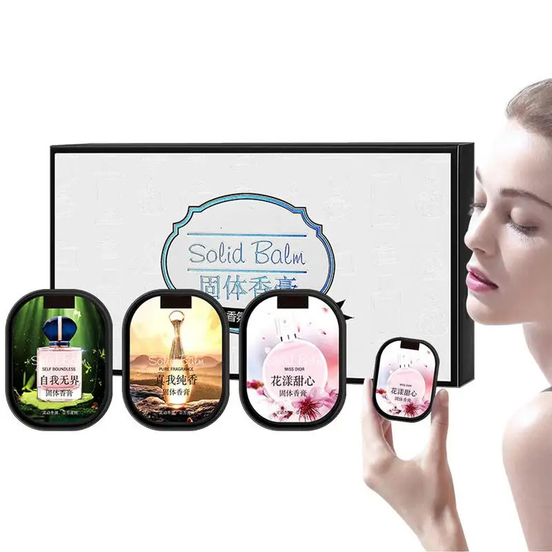 Long Lasting Solid Perfumes Set Fragrance For Women Men Balm Fresh Portable Natural Body Antiperspirants Solid Balm 240626