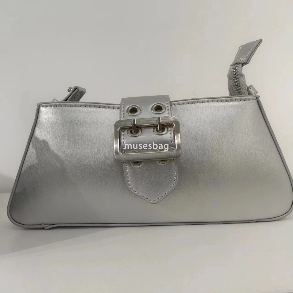 Women's Bag New European and American Versatile Black Buckle Decoration Single Shoulder Underarm Bag High Grade Feel Handheld Stick Bag