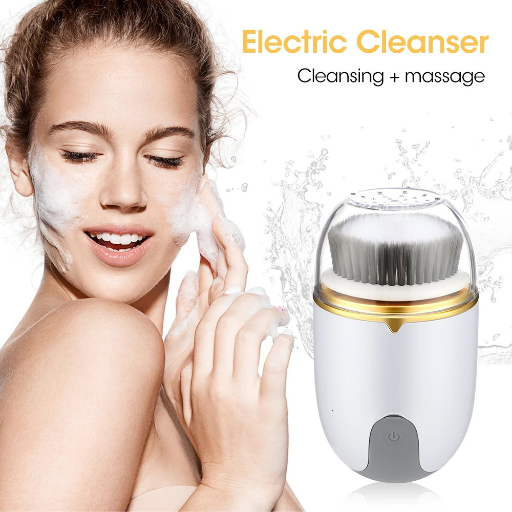 Electric Ultrasonic Cleanser Brush 3 in 1 Cleansing Face Brush 360 Rotate Deep Cleaning Brush Skin Care Tools 240626