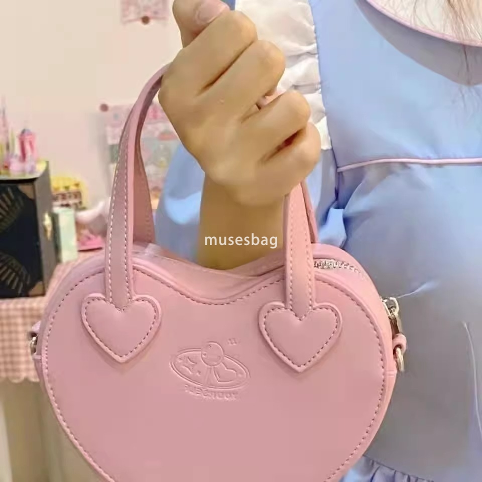 New street trend niche design with cheese and milk candy homemade sweet girl crossbody bag playful peach heart handbag mini heart shaped bag