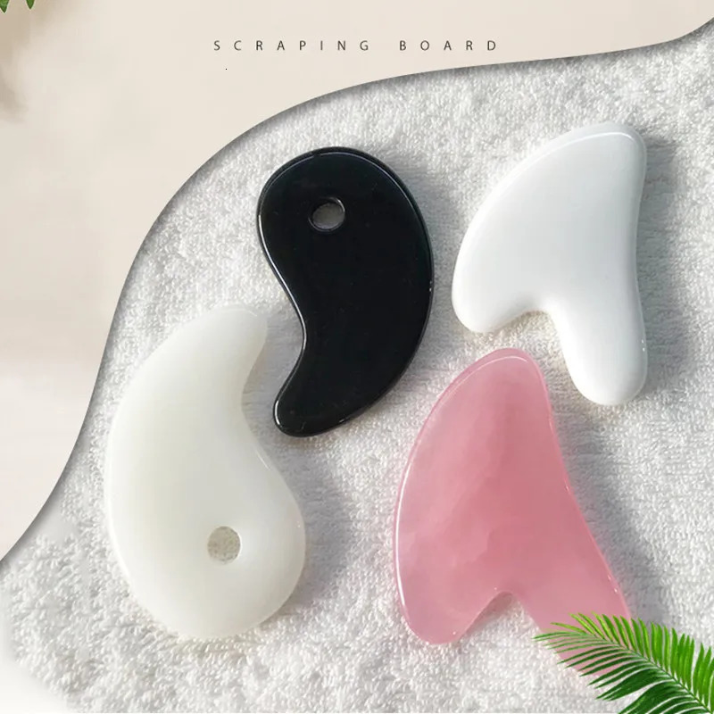 Natural Resin Jade Stone Gua Sha Gouache Scraper Massager for Face Body Skin Beauty SPA Care Tools 240626