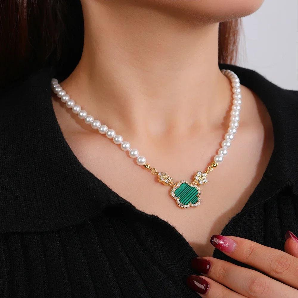 classic 9 colors elegant fashion temperament pearl necklace female near round bright light to send mother to girlfriend Moth 240618