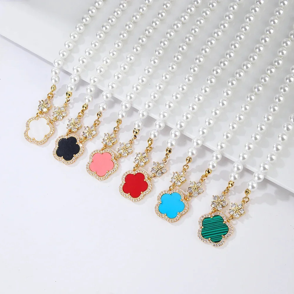 classic 9 colors elegant fashion temperament pearl necklace female near round bright light to send mother to girlfriend Moth 240618