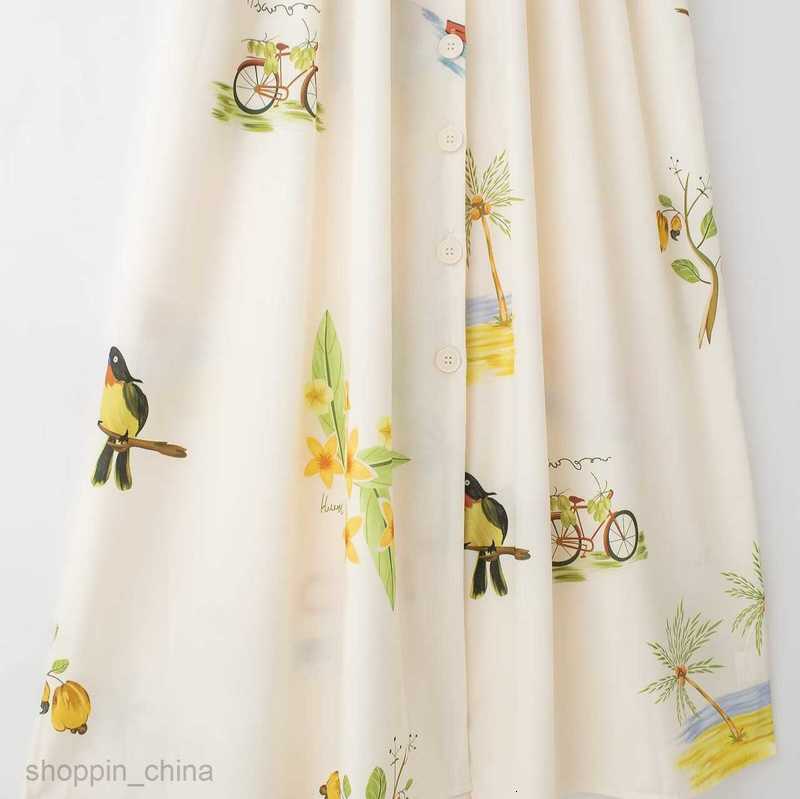 Basic Casual Dresses Women Summer New Women's Fashion Style V-Neck Long Positioned Printed Dress w039 7658