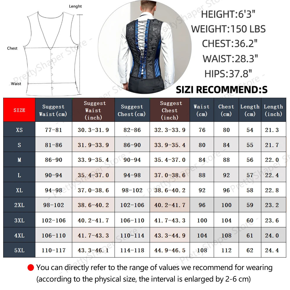 Mens Corset Tight Tops Male Corset Vest Flat Abdominal Fat Waist Girdle Push Up Body Shaper With Bones Tank Tops Costume 240618