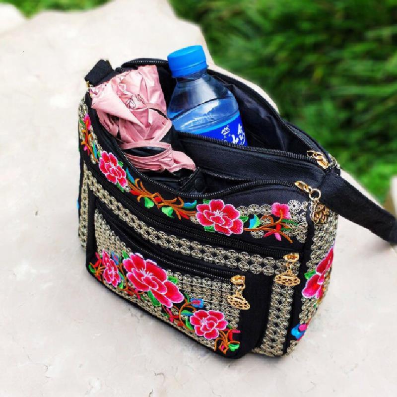 Multi Layer Messenger Women Vintage Chinese style Embroidery Crossbody Large Capacity Adjustable Strap Shoudler Bag H6.27#22 zhanyishengli