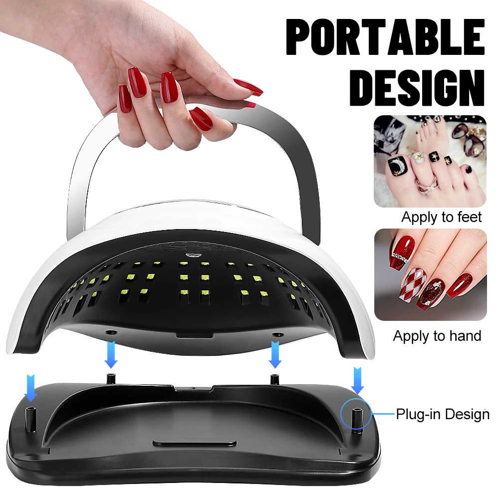 320W 72LEDs Powerful Nail Dryer With Large Touch Screen LED Nail Lamp For Curing All Gel Nail Polish Professional Drying Lamp 240626