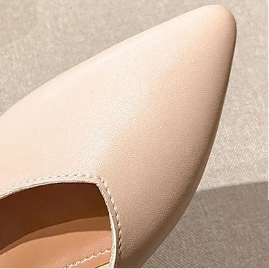 Woman Elegant Spring Pointed Toe Concise Female Shoes Black Breathable Shallow 3CM High Heel Comfortable Fetish Retro Loafers 240627