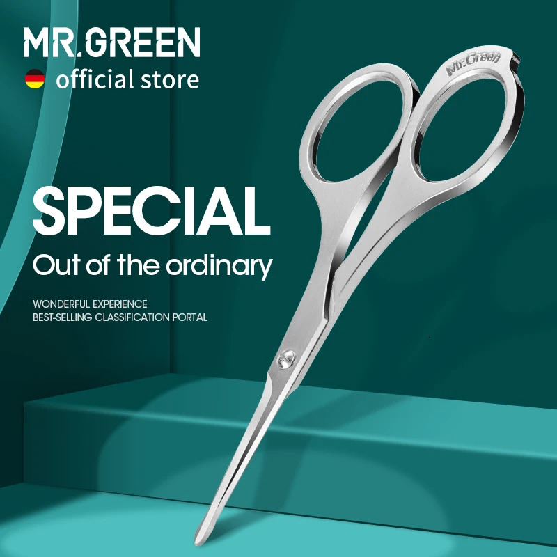 MR.GREEN Nose Hair Scissor Makeup Scissors Grade Stainless Steel Face fine Hair Removal Tools With Rounded tips 240626