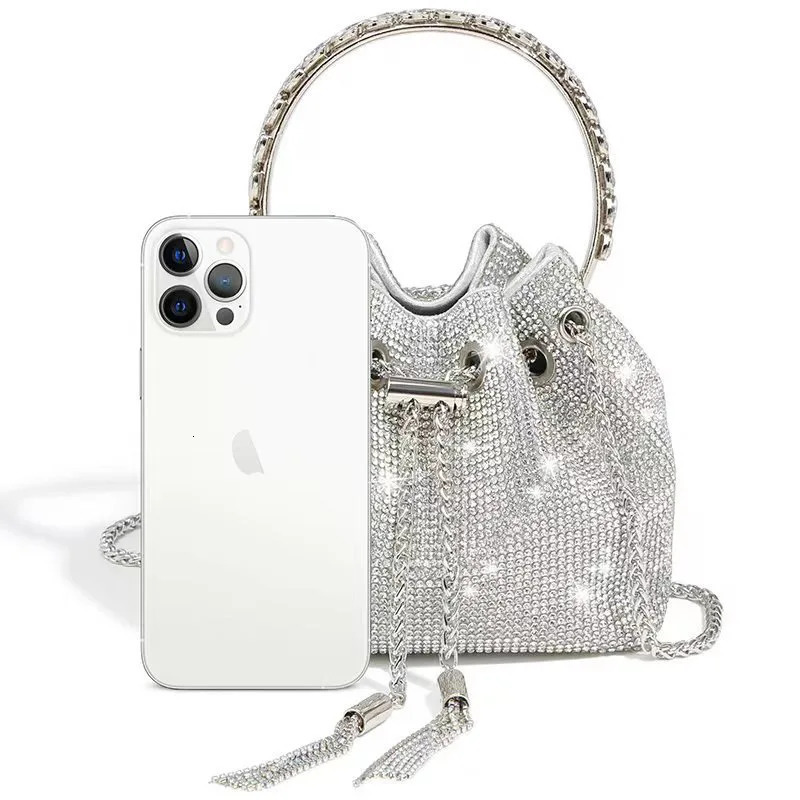 Spring Fashion Chain Shoulder Evening Bag with Full Drill King and Water Drill Bag for Women 240626