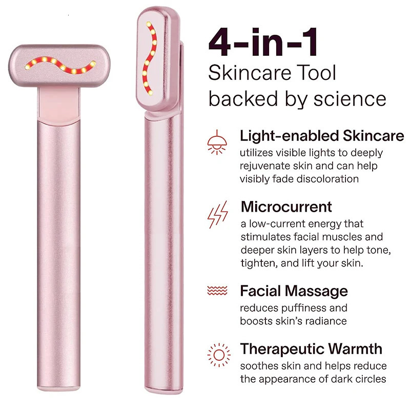 EMS Microcurrent Face Device Red Light Wand Eye Neck Massager Skin Anti Skin Care Beauty Tool 240626