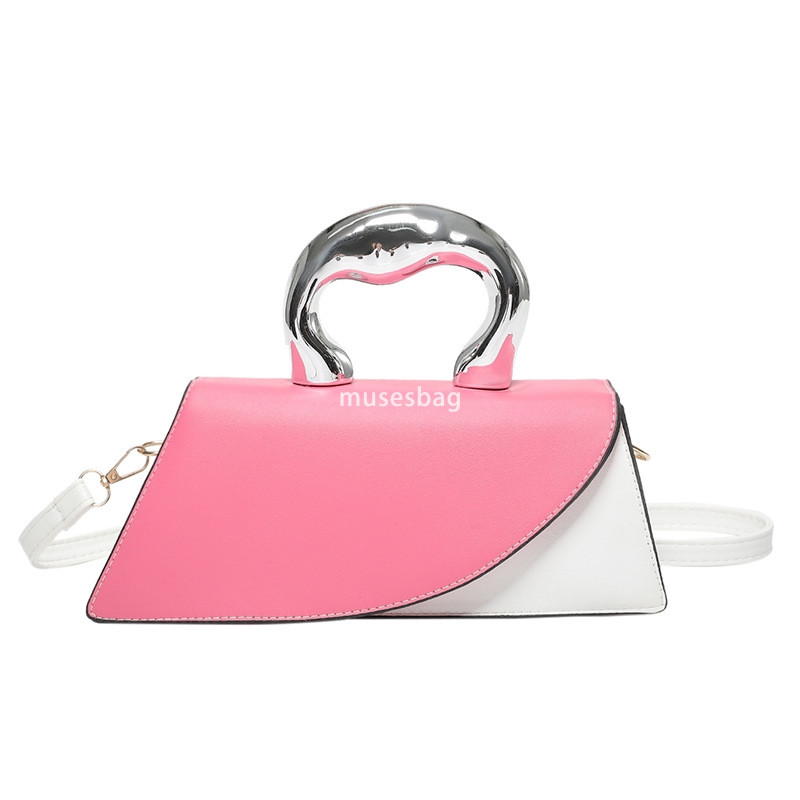 Street Trend Influenza Color Contrast Fashion Handheld Bag for Women Spring and Summer New Popular Western Style Fashion One Shoulder Crossbody Bag