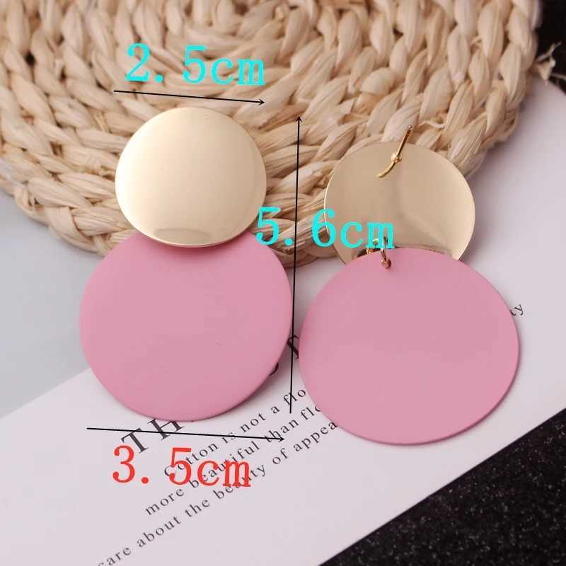 Charm Vintage Trendy Golden Color Round Metal Statement Earrings for Women Fashion Geometry Jewelry Zinc Alloy Exaggerated Drop Earrin