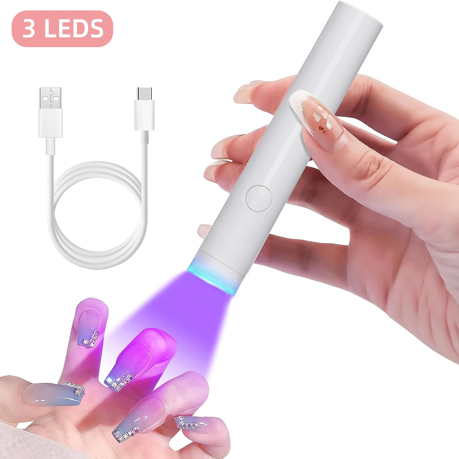 Portable Nail Dryer UV Led Lamp For Manicure Rechargeable Quick Dry Nails Gel Polish Drying Lamp Nail Art Tool Home Salon Use 240626