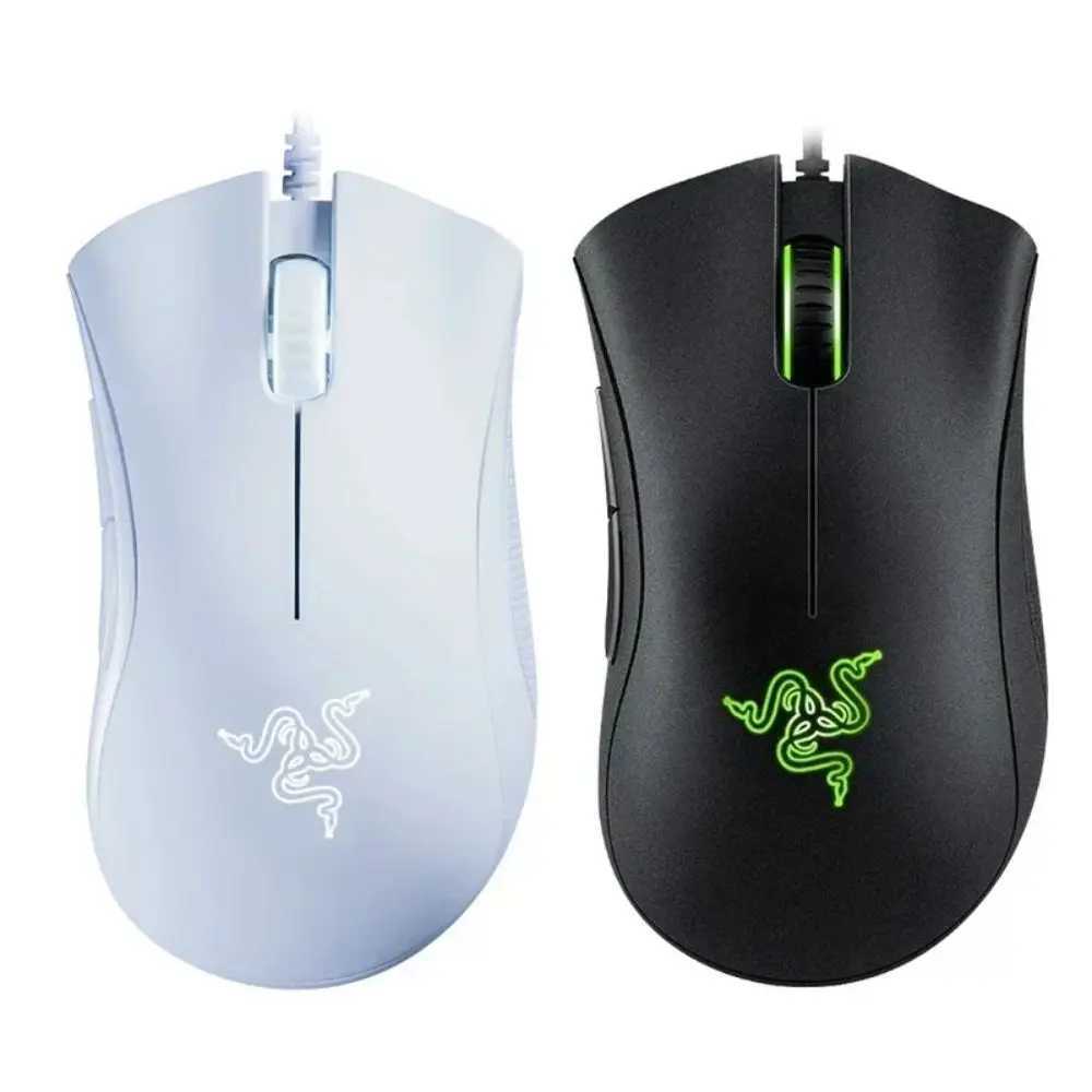 Mice Razer DeathAdder Essential Wired Gaming Mouse Mice 6400DPI Optical Sensor Gamer Black and White Independent Button Y2406276MX9